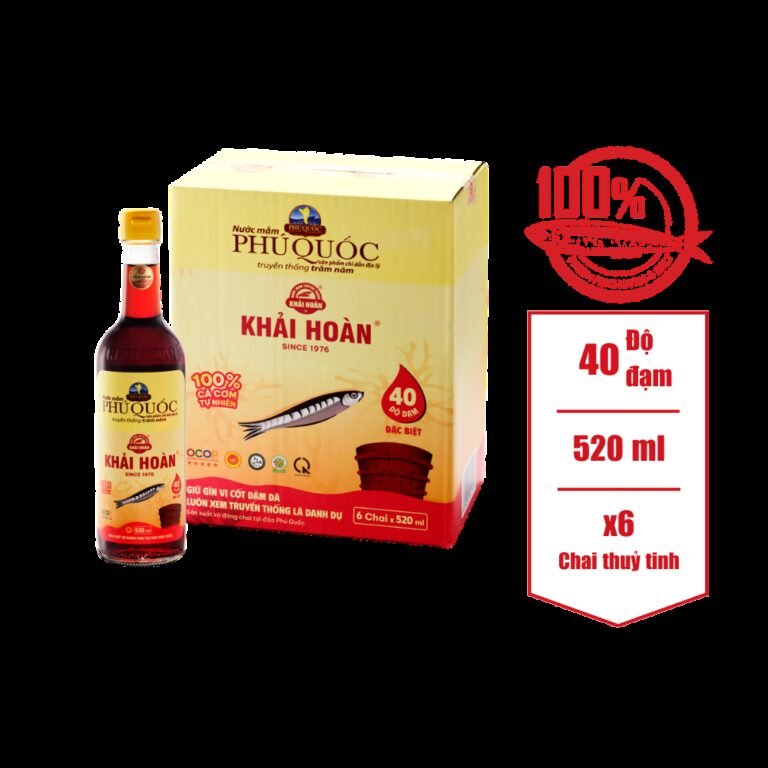 Nước mắm Khải Hoàn 40 đạm –  6 chai 520ml/thùng