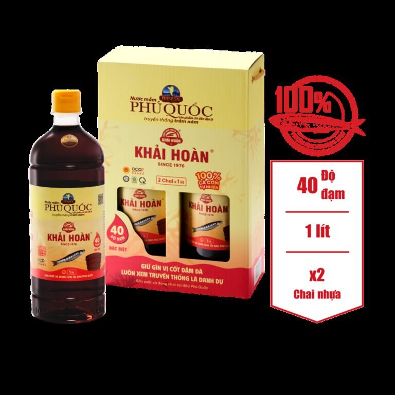 Nước mắm Khải Hoàn 40 đạm – cặp 2 chai 1000ml