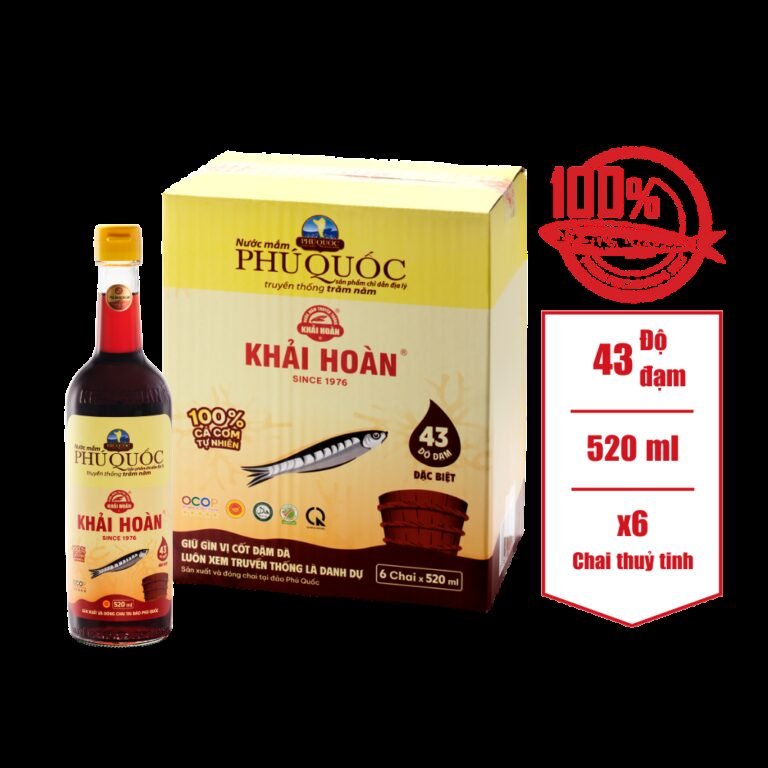 Nước mắm Khải Hoàn 43 đạm –  6 chai 520ml/thùng