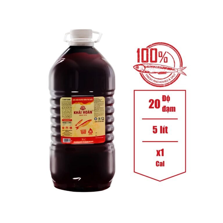 Nước mắm Phú Quốc Khải Hoàn – 20 độ đạm – cal 5 lít