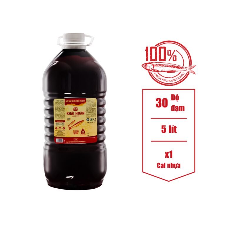 Nước mắm Phú Quốc Khải Hoàn – 30 độ đạm – cal 5 lít