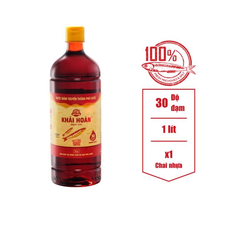 Nước mắm Phú Quốc Khải Hoàn – 30 độ đạm – chai 1000ml