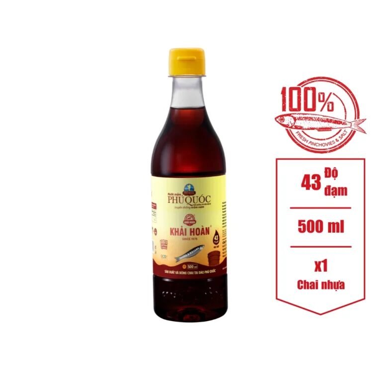 Nước mắm Phú Quốc Khải Hoàn 43 đạm – chai 500ml