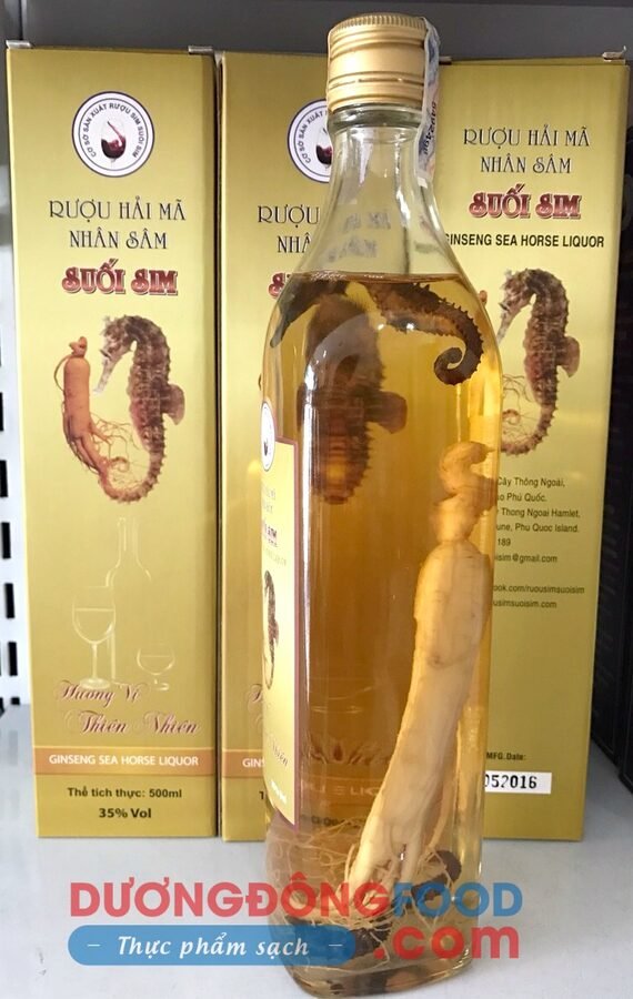 Rượu hải mã nhân sâm Suối Sim – 500ml